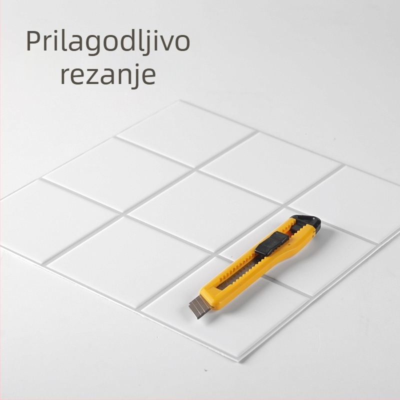 Nordic Bread Brick 9-panel bijeli opečni blok 3D naljepnica za zid, samoljepljiva, vodootporna za kupaonicu i kuhinju