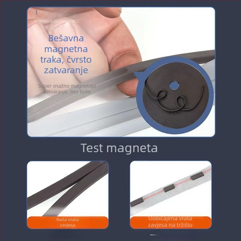 Magnetska mrežasta zavjesa za ulazna vrata, ljetna zavjesa protiv komaraca, samoljepljiva magnetska zavjesa za kućnu i poslovnu upotrebu, prozračna zaštita od muha