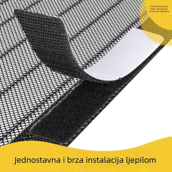 Magnetska mekana mrežasta zavjesa za vrata s prugastim uzorkom, protiv komaraca, samoljepljivi magnetski zatvarač