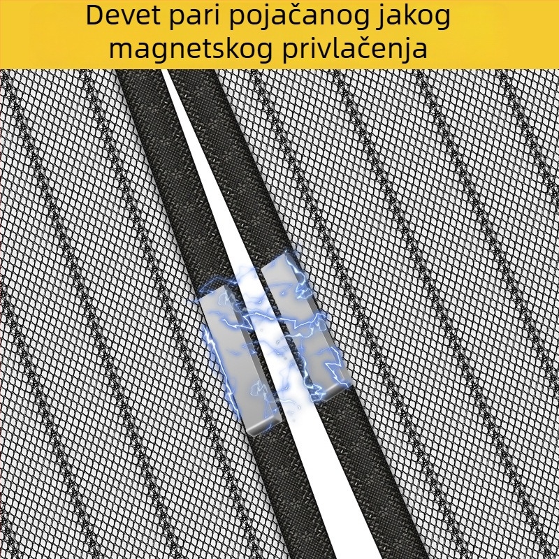 Magnetska mekana mrežasta zavjesa za vrata s prugastim uzorkom, protiv komaraca, samoljepljivi magnetski zatvarač