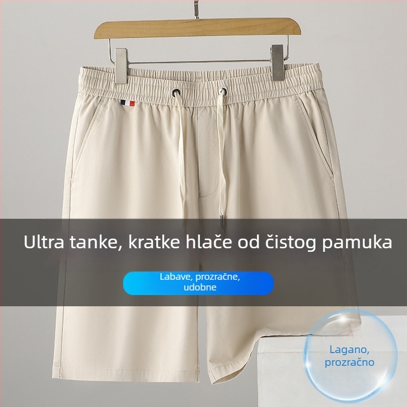 Bermuda kratke hlače od 100% česanog pamuka, elastičan pojas, ravni kroj, prozračne, muške ljetne kratke hlače