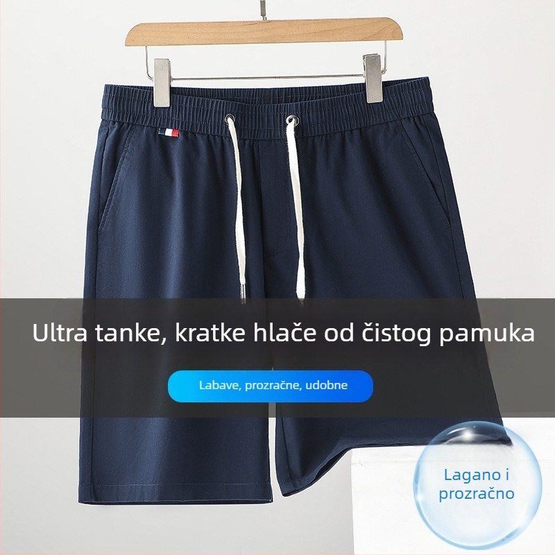 Bermuda kratke hlače od 100% česanog pamuka, elastičan pojas, ravni kroj, prozračne, muške ljetne kratke hlače