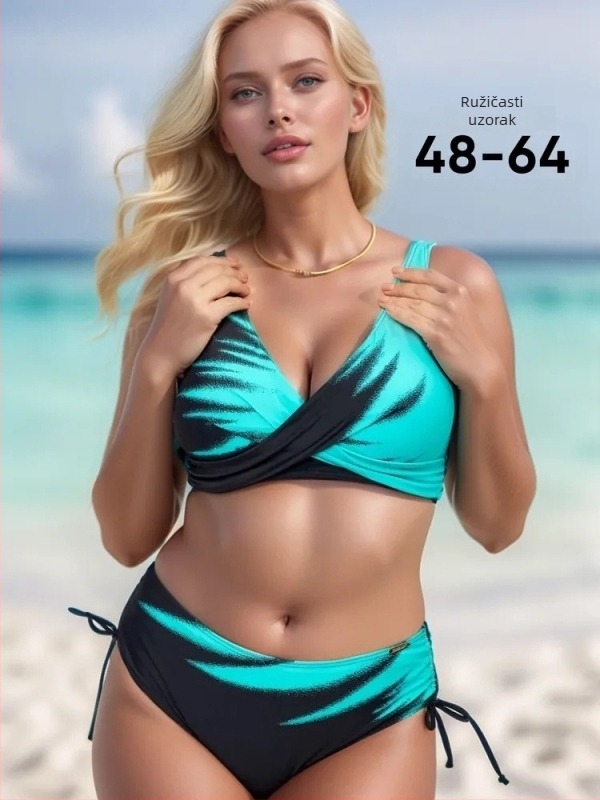 Gradijentni dvodijelni bikini set – seksi kupaći s trokutastim donjim dijelom