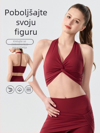 Sve-u-jednom fitness sportski grudnjak s zaštitom od udaraca za pilates i jogu