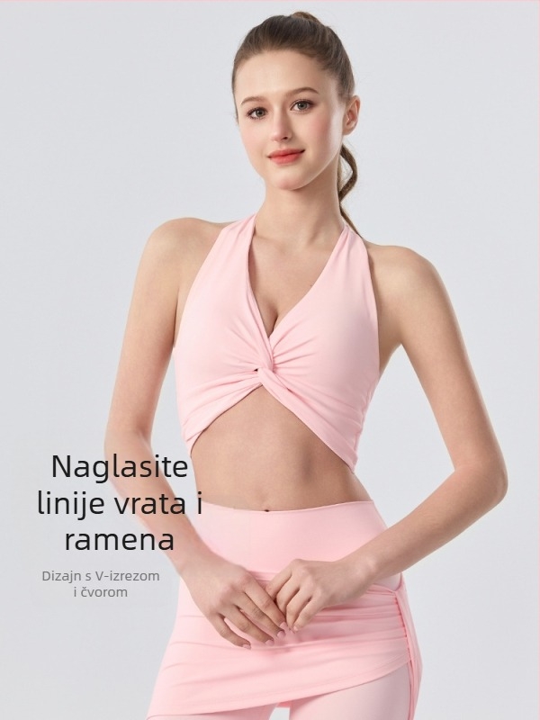 Sve-u-jednom fitness sportski grudnjak s zaštitom od udaraca za pilates i jogu
