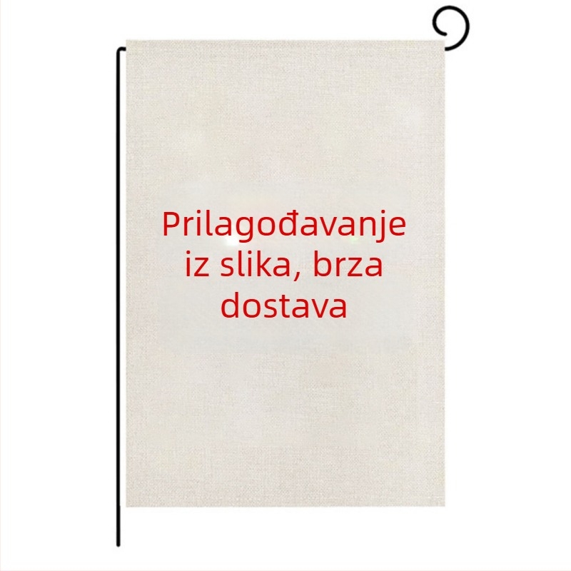 Vrtna zastavica s crnom mačkom i cvjetnim uzorkom, jesenji Dan zahvalnosti, lanena zastavica za dvorište