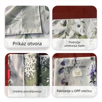 Set od 2 zavjese s cvjetnim paunom, 3D digitalni otisak, ukrasne i zasjenjujuće, dijamantni uzorak