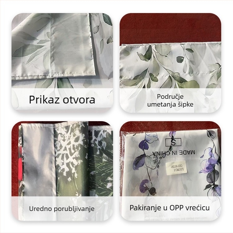 Set od 2 zavjese s cvjetnim paunom, 3D digitalni otisak, ukrasne i zasjenjujuće, dijamantni uzorak