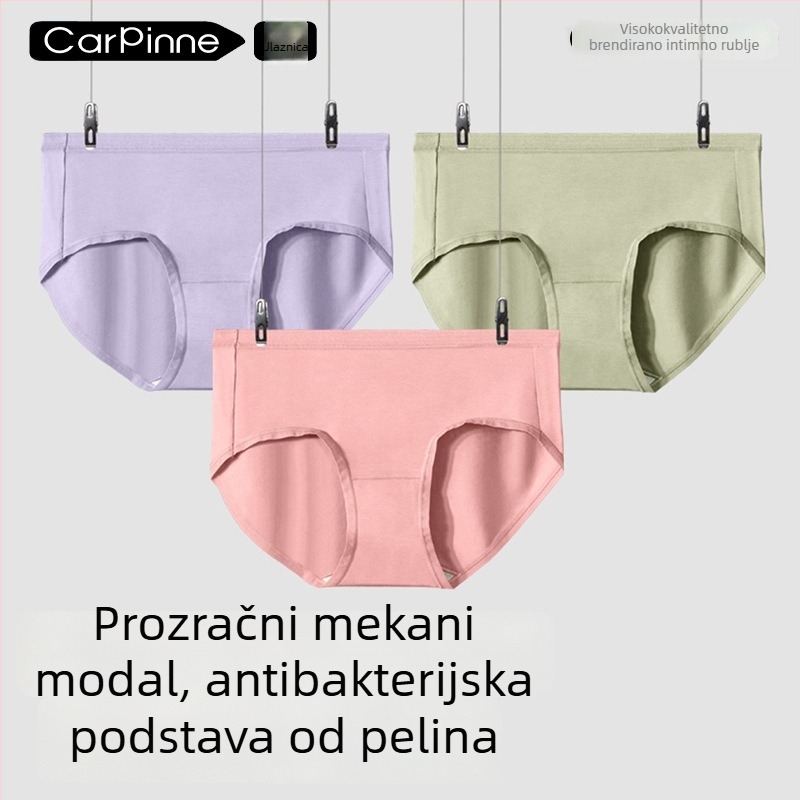 Ženske gaćice od Lenzing Modala, 60 komada, srednji pojas, trokutasti briefs, jednodelni dizajn s mugwort umetkom, prozračne