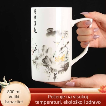 800 ml keramička šalica – velika kapaciteta za ured, doručak i kućnu upotrebu
