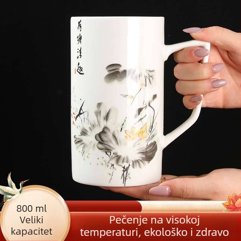 800 ml keramička šalica – velika kapaciteta za ured, doručak i kućnu upotrebu