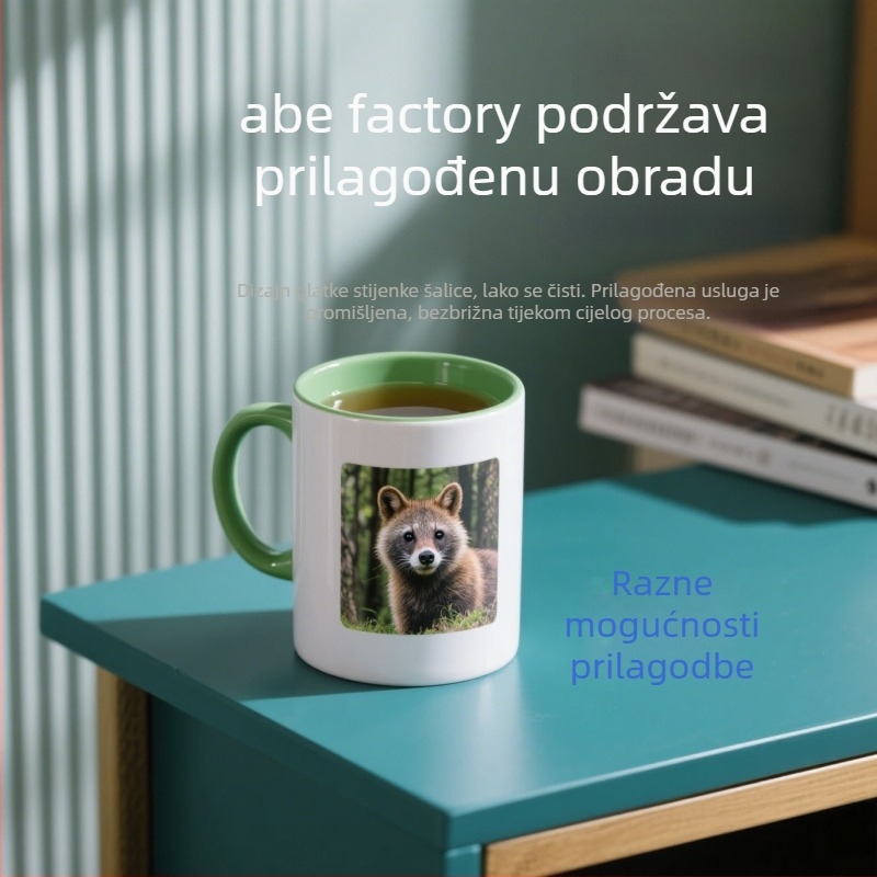 Bijela glazirana keramička šalica koja mijenja boju, sublimacija, 11 oz