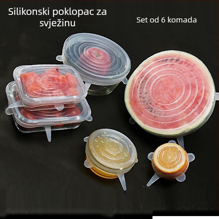 Poklopac od silikona prehrambene kvalitete, univerzalni, višekratno upotrebljivi, zatvarački poklopac za kućne zdjele