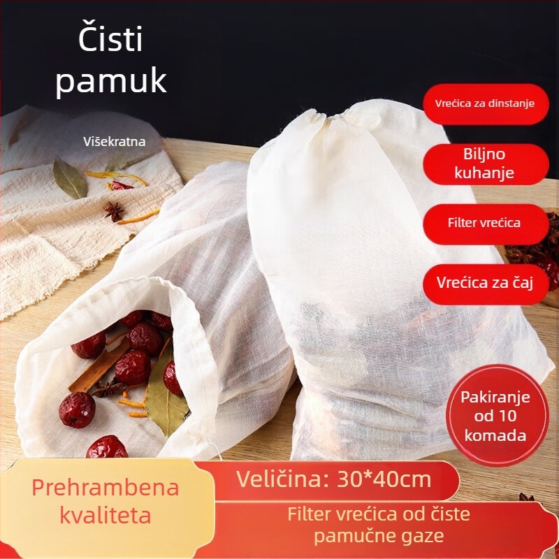 Pamučna filtr vrećica za čaj i dekocije, vrećica od gaze