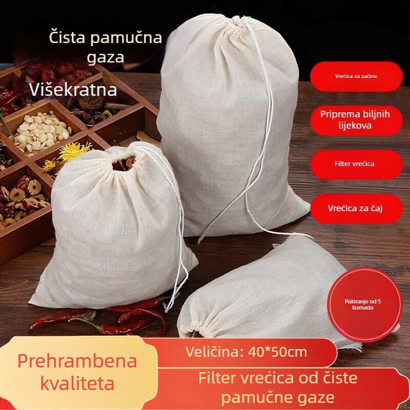 Pamučna filtr vrećica za čaj i dekocije, vrećica od gaze