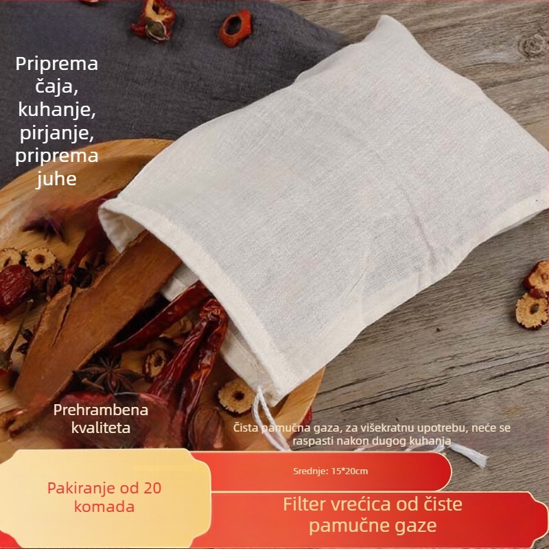 Pamučna filtr vrećica za čaj i dekocije, vrećica od gaze