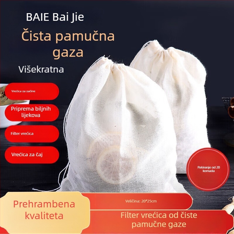 Pamučna filtr vrećica za čaj i dekocije, vrećica od gaze