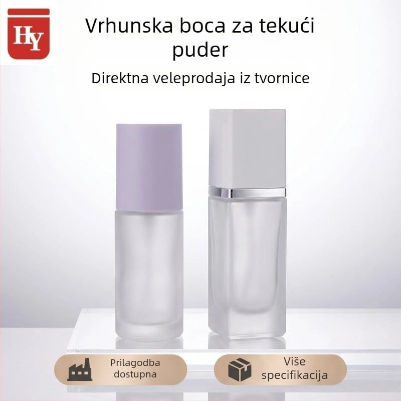 30 ml mat staklena bočica s raspršivačem i pumpom za tekući puder i njegu kože
