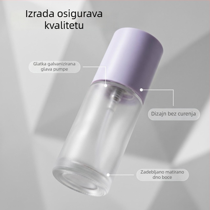 30 ml mat staklena bočica s raspršivačem i pumpom za tekući puder i njegu kože