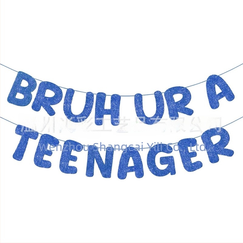 Bruh, ti si tinejdžer - Crni sjajni banner za 13. rođendan
