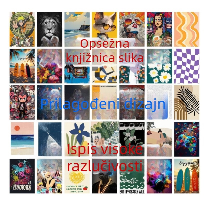 Trodjelni set tropičnih listova – platnene slike bez okvira za dnevni boravak i spavaću sobu