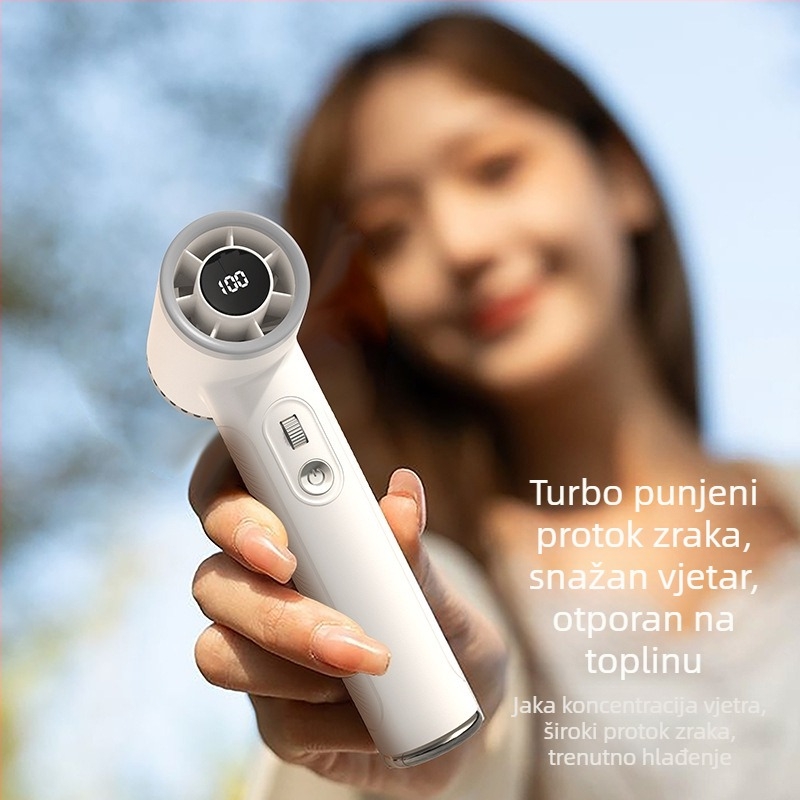 Ručni ventilator s USB punjenjem, visokou brzinom protoka za vanjsku upotrebu, kompaktan i prenosiv, s 100 razina brzine