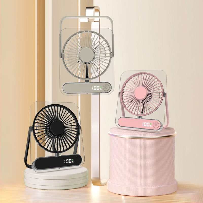 Novi proziran ultra-tanki stolni ventilator s USB punjenjem i ugrađenom baterijom