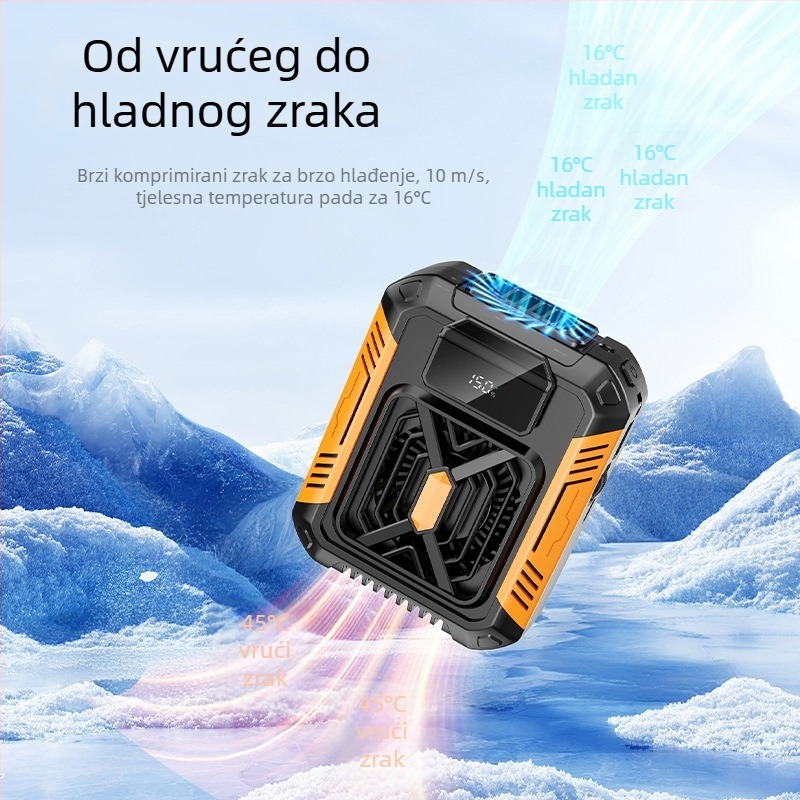 Ventilator za pojas s poluvodičkim hlađenjem, mini prijenosni klima uređaj za vanjsku upotrebu