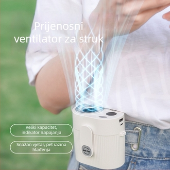 Ventilator oko pojasa za vanjsku upotrebu, s velikim kapacitetom baterije i dugim radnim vremenom, prijenosni ventilator za hlađenje tijekom planinarenja