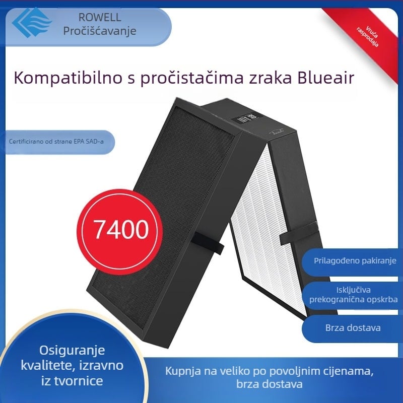 Sklopivi HEPA filter s aktivnim ugljenom za PM2.5 za Bruyar 7 Series 7400 pročišćivač zraka
