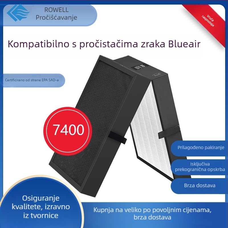 Sklopivi HEPA filter s aktivnim ugljenom za PM2.5 za Bruyar 7 Series 7400 pročišćivač zraka