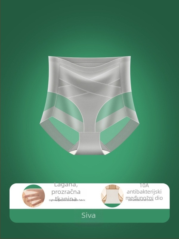 Nakon poroda oblikujuće hlače s križnim trakama, Ice Silk, mrežasti materijal, visoki struk, antibakterijska podstava od svile