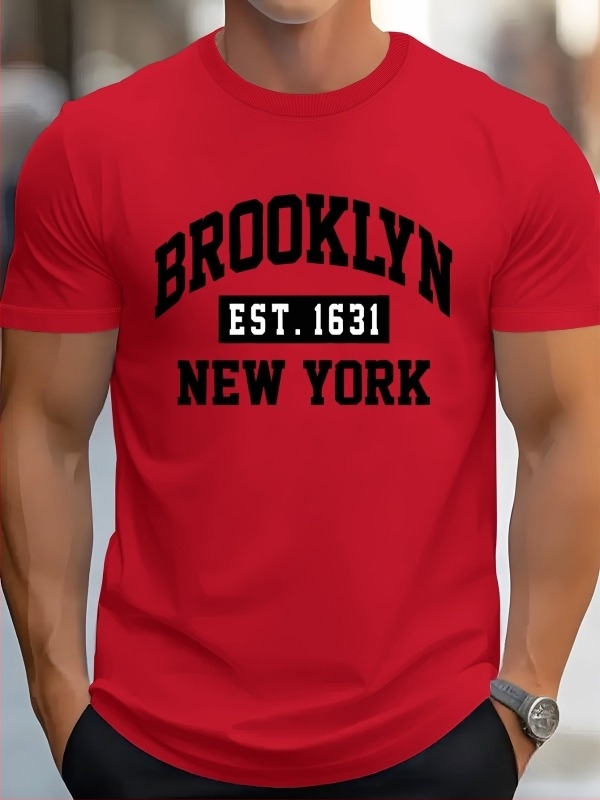 Muški pamučni T-shirt kratkih rukava s okruglim izrezom, ležeran kroj, kreativni otisak