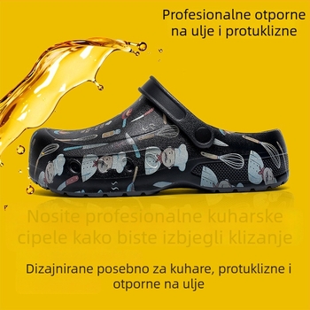 Muške vodootporne kuhinjske cipele, zatvoren prst, protivklizni EVA đon, XL, ljetne casual cipele