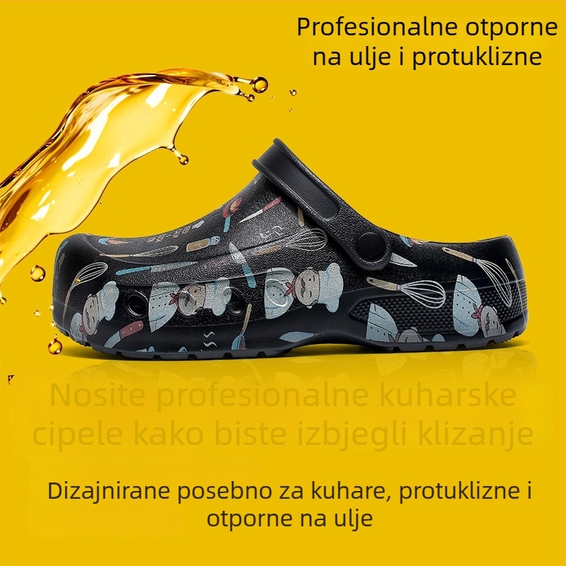 Muške vodootporne kuhinjske cipele, zatvoren prst, protivklizni EVA đon, XL, ljetne casual cipele