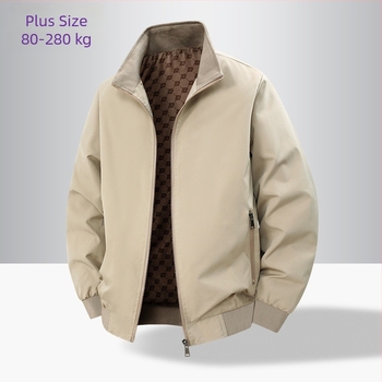Muška jakna 8XL za proljeće i jesen, stojeći ovratnik, opuštena silueta, zip, više džepova, korejski stil