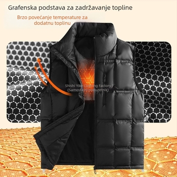 Gilet s grafenom, topao za muškarce, novi model 2026, visokokvalitetno toplo s stojećim ovratnikom, unisex, jesen-zima, plus veličina
