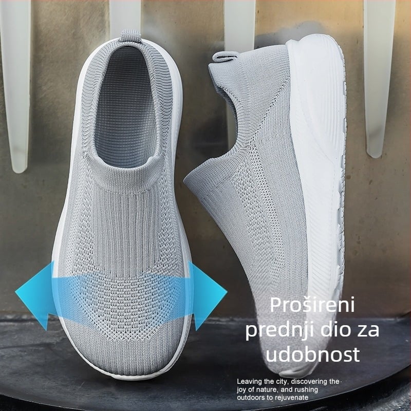 Muške tenisice za hodanje, lagane slip-on, široka 4E, cipice nalik čarapama