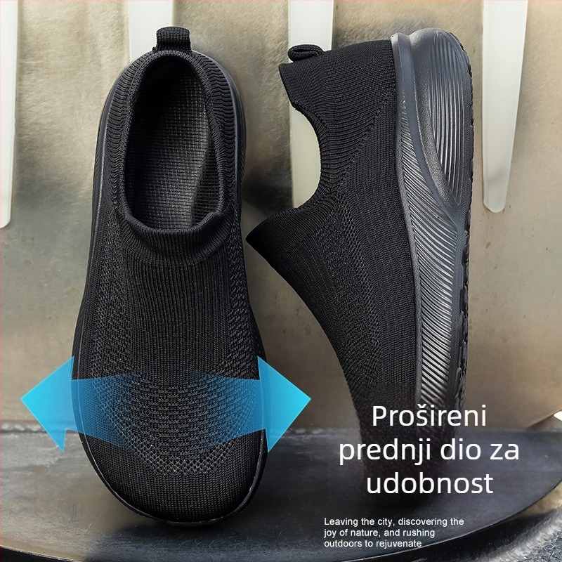 Muške tenisice za hodanje, lagane slip-on, široka 4E, cipice nalik čarapama