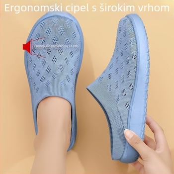 Flyknit elastične široki slip-on cipele za muškarce i žene, ljetne prozračne mrežaste gornje, casual udobne cipele, široka veličina