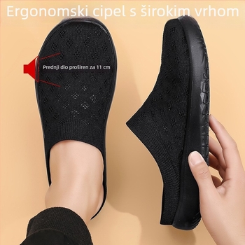 Flyknit elastične široki slip-on cipele za muškarce i žene, ljetne prozračne mrežaste gornje, casual udobne cipele, široka veličina