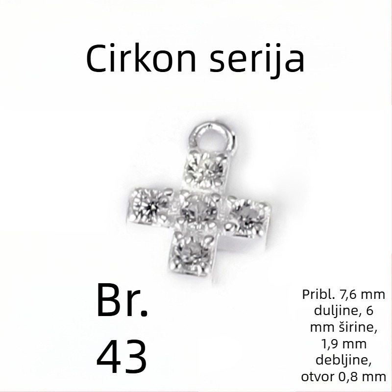 Srebro 925 privjesak s malom zvjezdicom i mjesecom, cirkon, za DIY narukvicu i ogrlicu