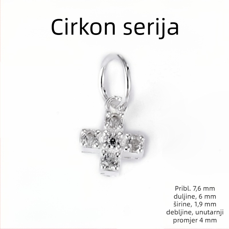 Srebro 925 privjesak s malom zvjezdicom i mjesecom, cirkon, za DIY narukvicu i ogrlicu