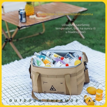 Izolirana torba za kampiranje velikog kapaciteta, crossbody remen, vodootporna torba za obrok