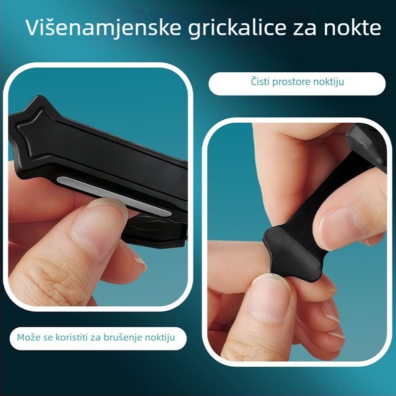 Set kliješta za nokte od nehrđajućeg čelika s nagibnim čeljustima, veliko otvaranje, dizajn orlova kljuna, za brazdu nokta, tri u jedan