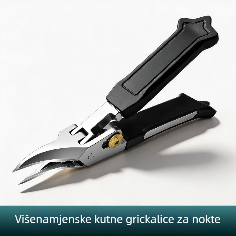 Set kliješta za nokte od nehrđajućeg čelika s nagibnim čeljustima, veliko otvaranje, dizajn orlova kljuna, za brazdu nokta, tri u jedan
