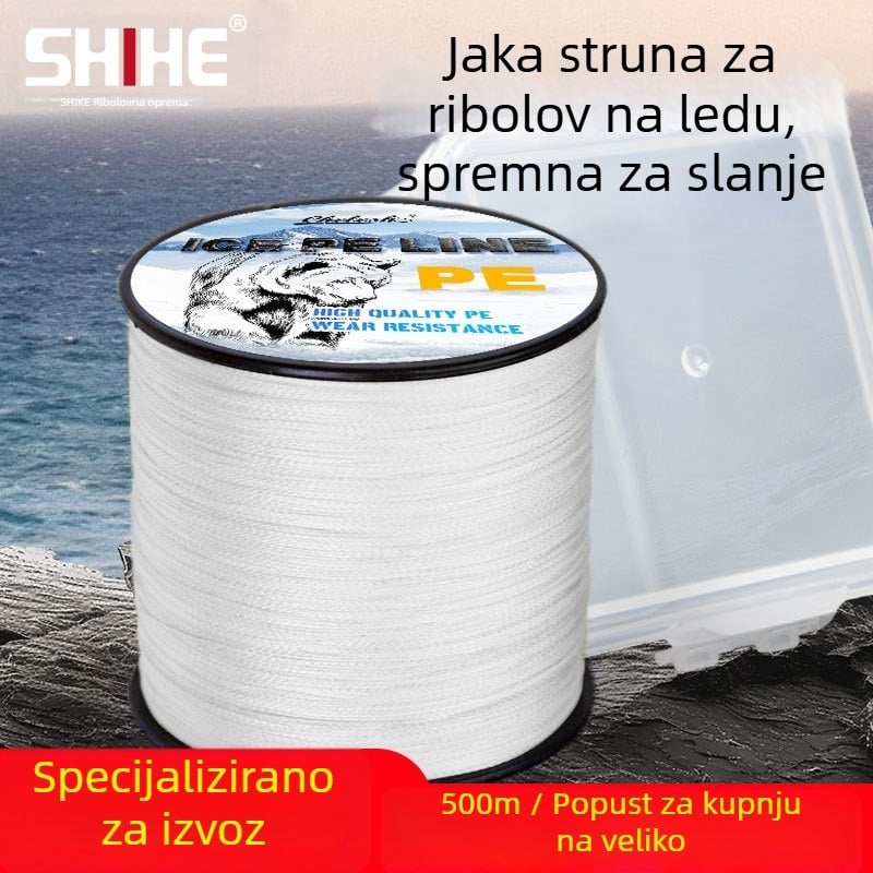 Shihe PE glavna ribolovna linija, visoka čvrstoća za zimski ribolov na ledu, 500 m, protiv ugriza