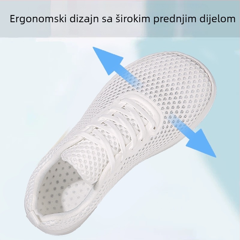 Prozračne mrežaste tenisice s širokim nosom, lagane ljetne tenisice za muškarce i žene, vezanje