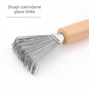 Drveni češalj za čišćenje kose s zračnom jastukom i četkom za čišćenje