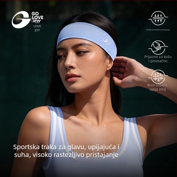 Gaolejie sportska traka za kosu, unisex, upija znoj, brzo se suši, za trčanje, jogu i tenis, visoka elastičnost